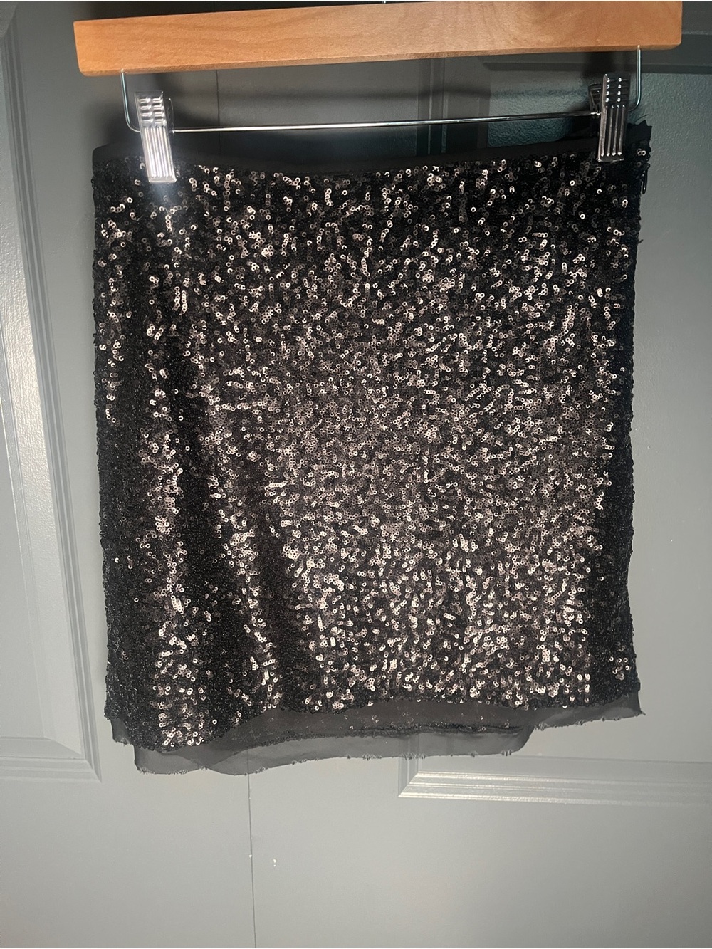 Olive & Oak Black Sequin Mini Skirt